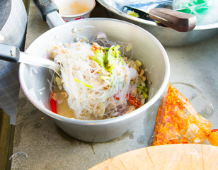 cooking  vermicelli salad