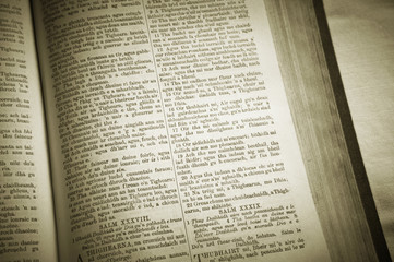 Holy bible in gaelic language. Lewis isle. Scotland. UK