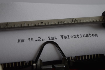 Valentinstag mit Schreibmaschine