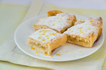 Portions of lemon tart