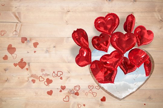 Composite image of valentines heart design