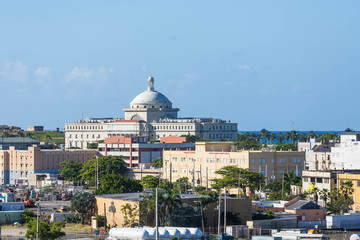 Fototapeta na wymiar Colorful Buildings Under Blue Puerto Rican Sky