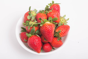 Fresh Strawberries in White Bowl