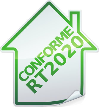 Sticker des b&acirc;timents conforme RT 2020 (d&eacute;tour&eacute;)