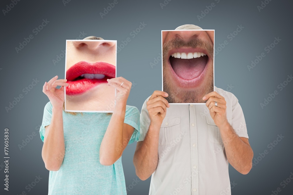 Poster composite image of close up of talking man