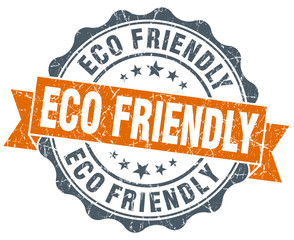 Obraz premium eco friendly orange vintage seal isolated on white