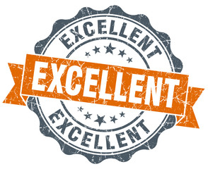 excellent orange vintage seal isolated on white