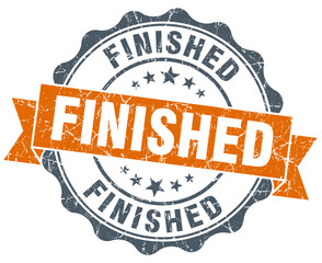 finished orange vintage seal isolated on white