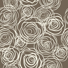 Seamless pattern with roses vector