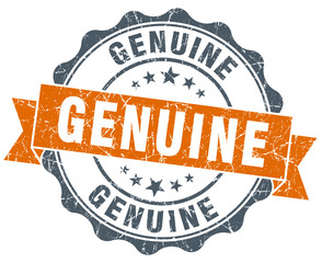 genuine orange vintage seal isolated on white