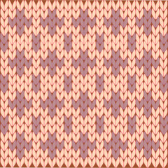 Knitting pattern swatch in the color sienna and rosy brown