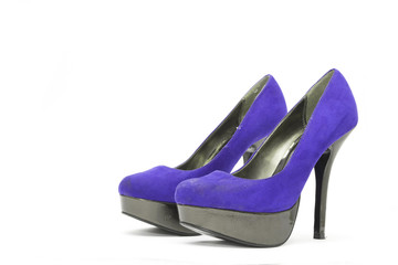 Womens high heels on white background