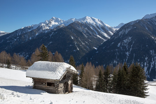 Winter landscape in the Ultental - Val d'Ultimo (Italy)