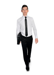 Business man walking side