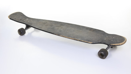 Longboard skateboard set isolated on a white background.