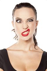 young woman making a funny face