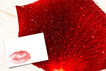 Composite image of extreme close up on gorgeous red lips