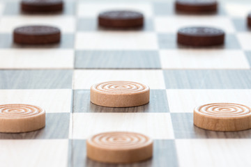 Obraz na płótnie Canvas Close-up checkers board game
