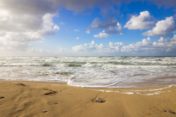 Seascape at cloudy day