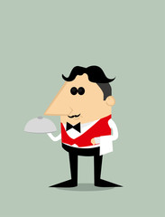 Cartoon waiter