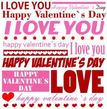 Valentine's Day typographic background