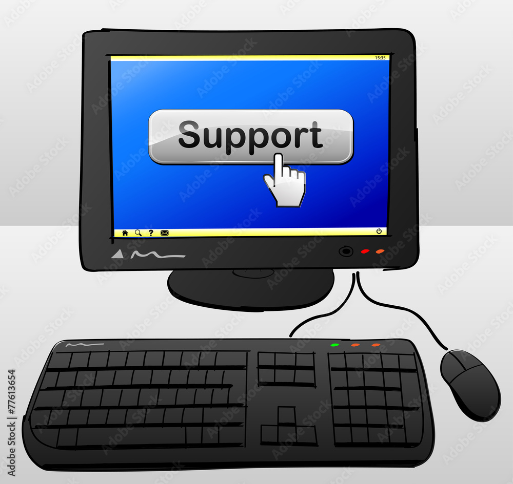 Poster support computer concept