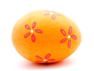 Painted orange easter egg isolated - 77613653