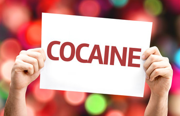 Cocaine card with colorful background