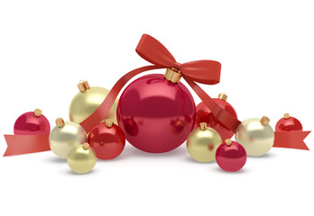 Christmas and New Year decoration of bright and shiny balls