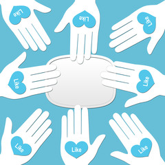 Signs with admiration - concept for social media networking