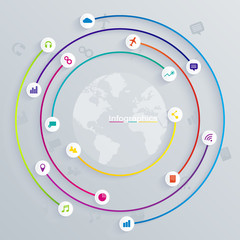 Fototapeta premium Abstract digital illustration Infographic.