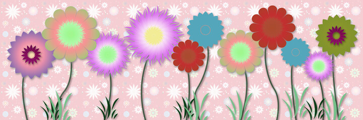 Panele Szklane  Piękny kwiatowy wzór wiosny