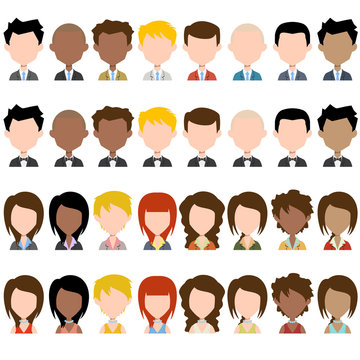 Business people avatar, vector set collection