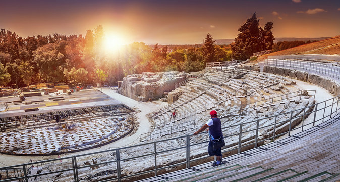 Greek theatre, Syracuse, Sicily ,Italy.