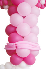 Bunch of pink balloon arch  on white background,Isolate. Nice an