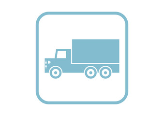 Truck vector icon on white background