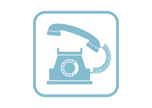 Telephone vector icon on white background