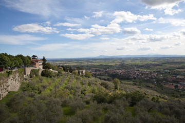 Fototapeta na wymiar Пейзажи Тосканы. Кортона (Cortona)