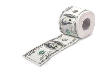 Toilet paper money dollar