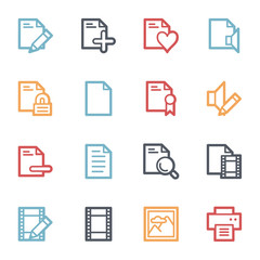 Document web icons set
