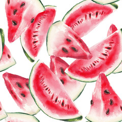 watercolor watermelon pattern - 77622487