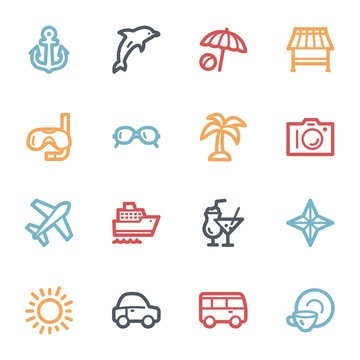 Vacation web icons set