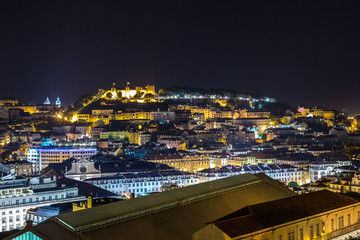 Naklejka premium Lisbon at nigth