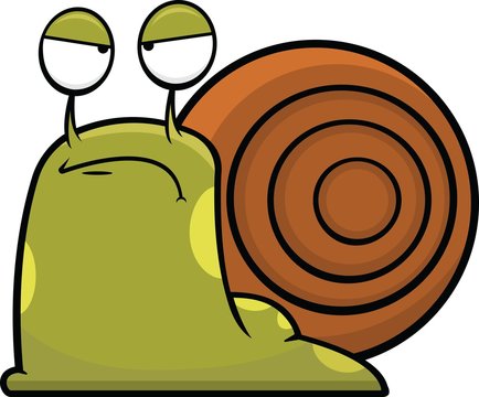 Cartoon Snail Grumpy