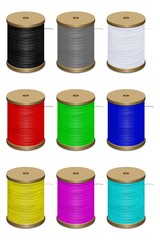 Bobines de fil de différentes couleurs © Regormark