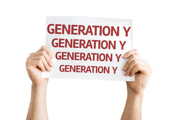 Generation Y card isolated on white background