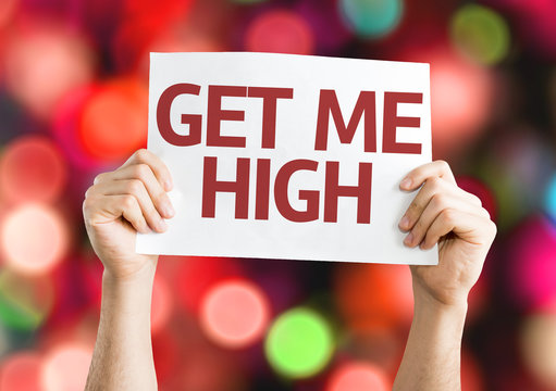 Get Me High card with colorful background