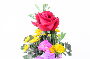Fototapeta na wymiar red rose flower bouquet