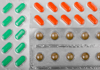 Medical pills in blisters