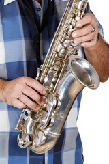man playing the saxophone